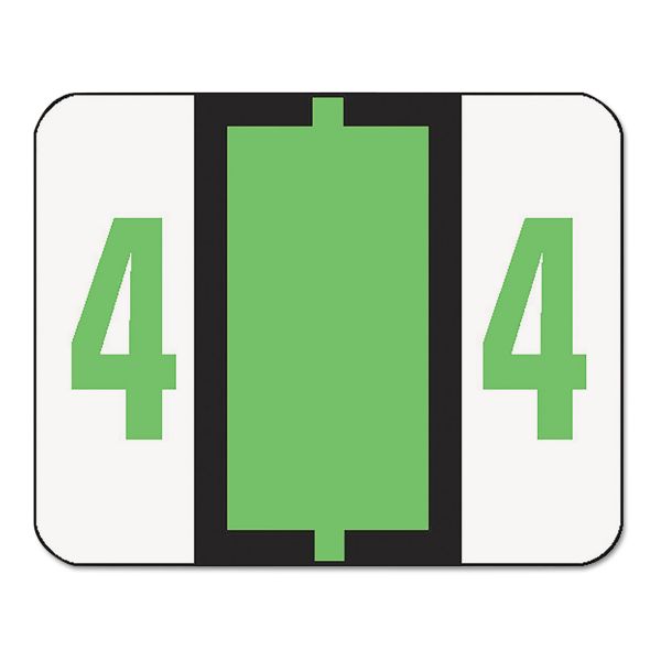 SMD67374 Smead Single Digit End Tab Labels, Number 4, Light Green, 500/Roll