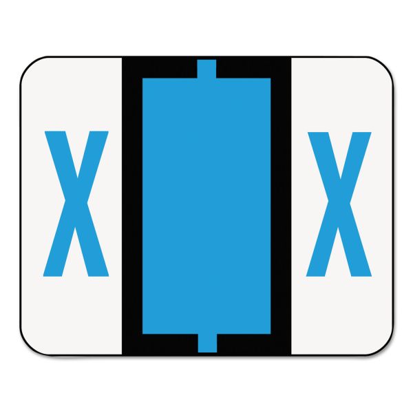 SMD67094 Smead A-Z Color-Coded Bar-Style End Tab Labels, Letter X, Blue, 500/Roll