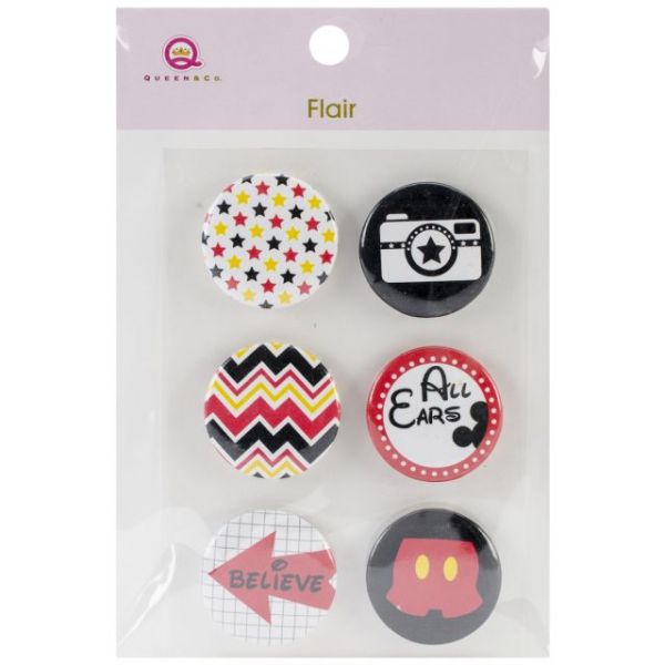 NOTM339340 Magic Flair Self-Adhesive Tin Badges 6/Pkg