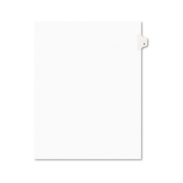 AVE11913 Avery Avery-Style Legal Exhibit Side Tab Divider, Title: 3, Letter, White, 25/Pack