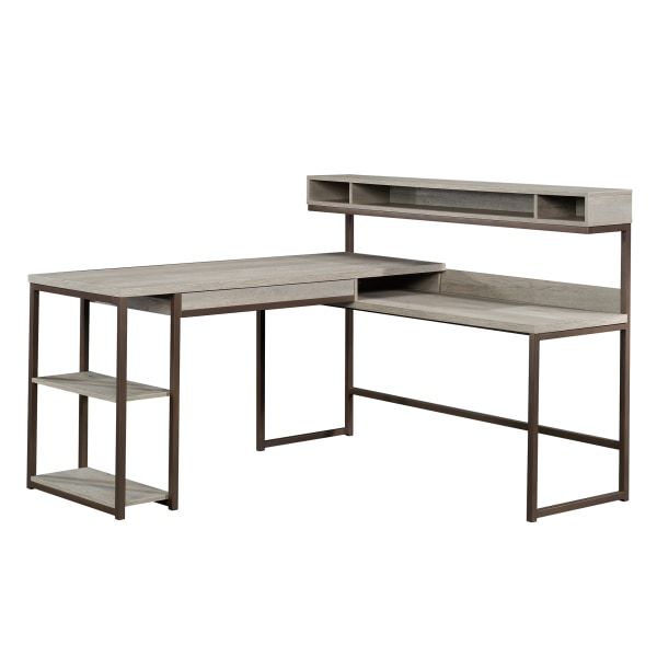 Sauder Manhattan Gate 61 W L Shaped Desk With Wireless Charger Mystic Oak Officesupply Com