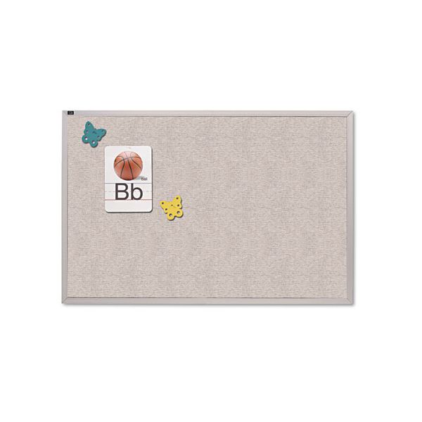 QRTVTA412G Quartet Vinyl Tack Bulletin Board, 12 ft x 4 ft, Gray Surface, Silver Aluminum Frame