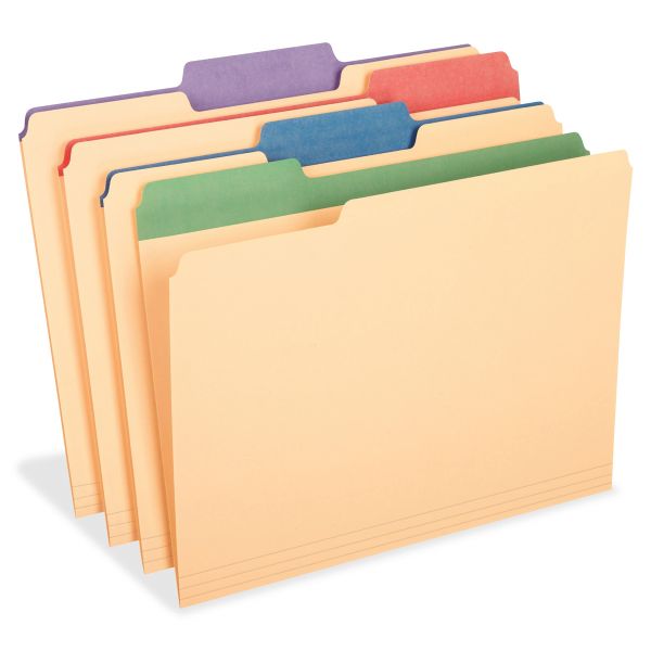 PFX84100 Pendaflex Manila File Folders w/Assorted Color Tabs