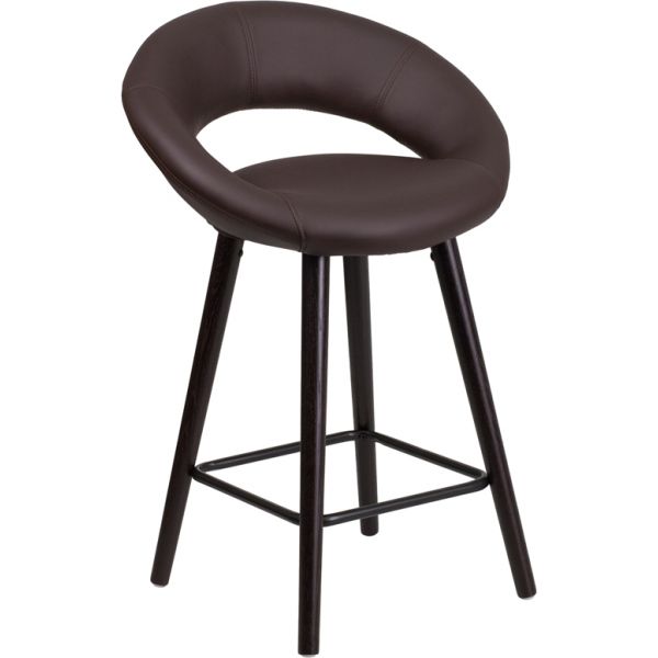 FHFCH152551BRNVYGG Flash Furniture Kelsey Series 24'' High Contemporary Counter Height Stool