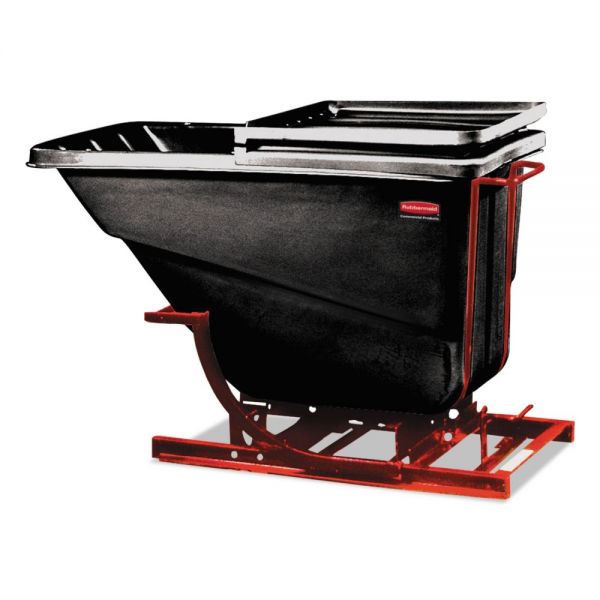 RCP1064BLA Rubbermaid Commercial Self-Dumping Hopper, 1 1/2 Cubic Yard, 1000 lb Capacity, Black/Red