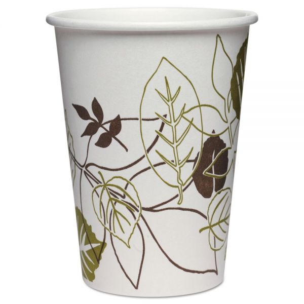 DXE2338PATHPK Dixie Pathways Paper Hot Cups, 8 oz, White/Green, 50/Pack