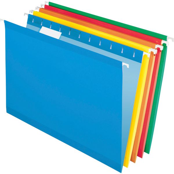 PFX415315ASST Pendaflex Reinforced Hanging Folders, 1/5 Tab, Legal, Assorted, 25/Box