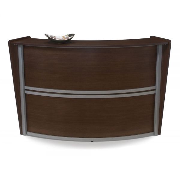 OFM55290WALNUT OFM OFM Marque Series Single-Unit Curved Reception Station, Walnut