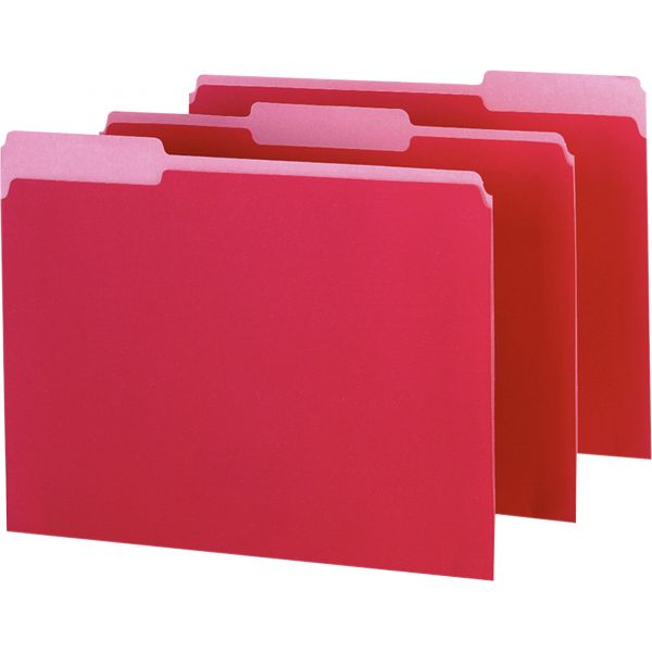 PFX421013RED Pendaflex Interior File Folders, 1/3 Cut Top Tab, Letter, Red, 100/Box