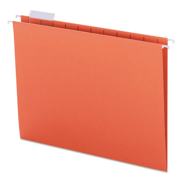 SMD64065 Smead Hanging File Folders, 1/5 Tab, 11 Point Stock, Letter, Orange, 25/Box