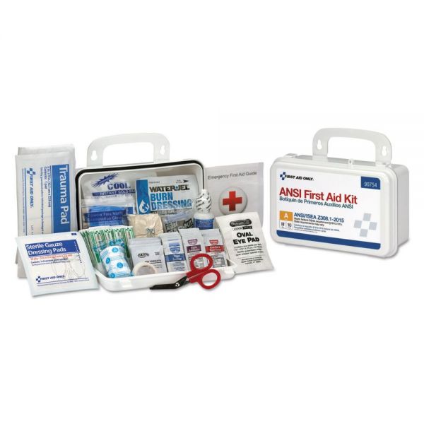 FAO90754 First Aid Only ANSI Class A 10 Person First Aid Kit, 71 Pieces