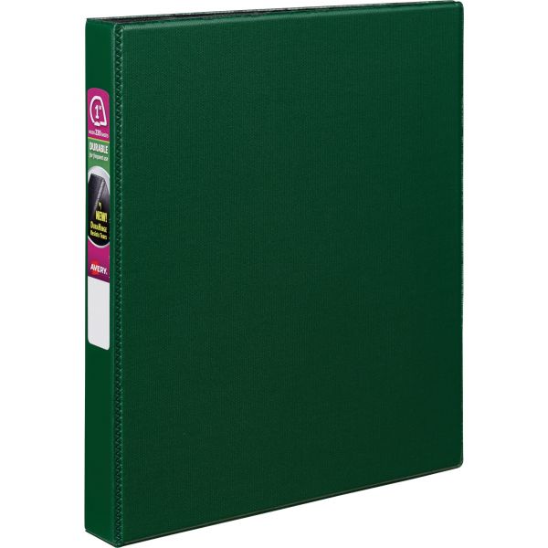 AVE27253 Avery Durable 3-Ring Binder, 1" Capacity, Slant Ring, Green