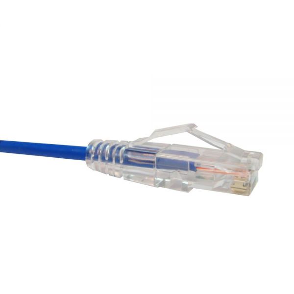 SYNX4246711 Unirise Clearfit Slim Cat6 Patch Cable, 28AWG, Snagless, Blue, 3ft