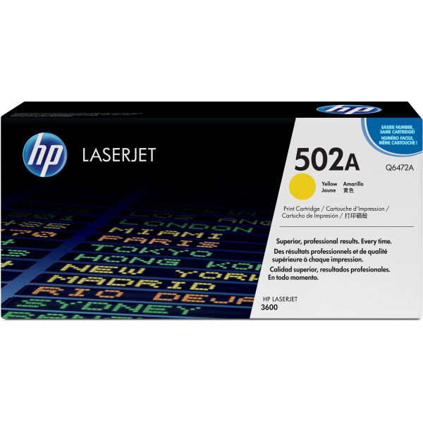 HEWQ6472A HP 502A, (Q6472A) Yellow Original LaserJet Toner Cartridge