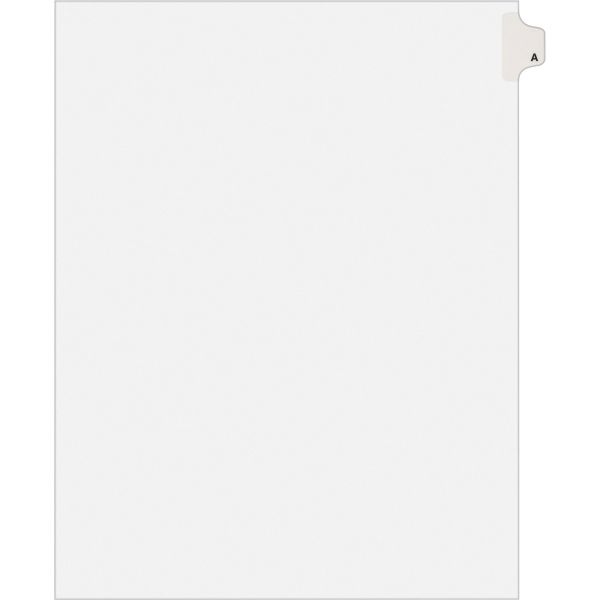 AVE01401 Avery-Style Legal Exhibit Side Tab Dividers, 1-Tab, Title A, Ltr, White, 25/PK