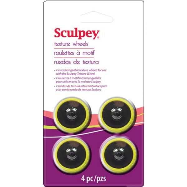 NOTM053621 Sculpey Texture Wheel Head Pack 4/Pkg