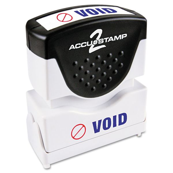 COS035539 ACCUSTAMP2 Pre-Inked Shutter Stamp, Red/Blue, VOID, 1 5/8 x 1/2