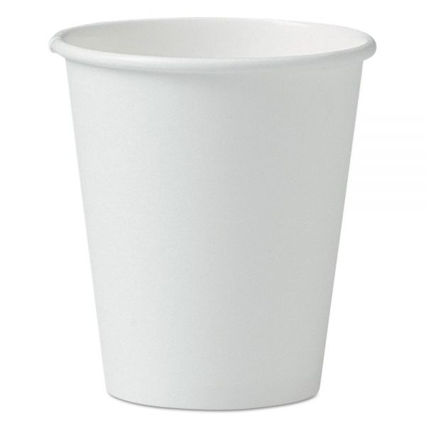 SCC376W Dart Single-Sided Poly Paper Hot Cups, 6oz, White, 50/Pack, 20 Packs/Carton