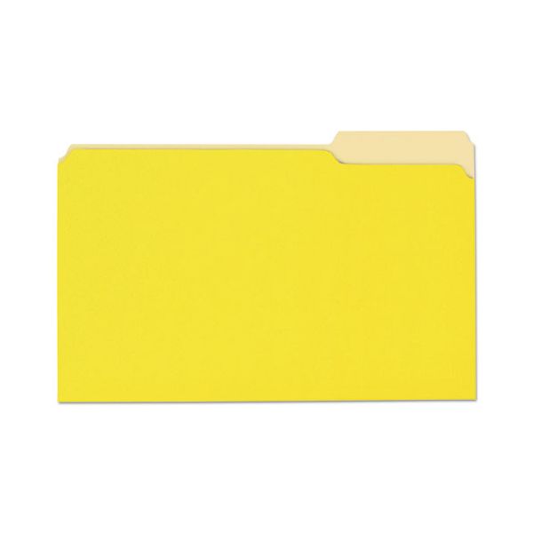 UNV10524 Universal File Folders, 1/3 Cut One-Ply Top Tab, Legal, Yellow/Light Yellow, 100/Box