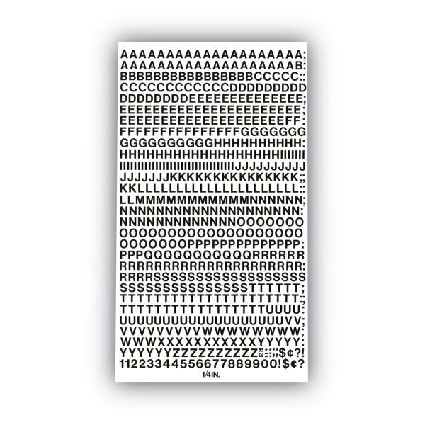 Chartpak Numbers Chartpak Press-On Vinyl Self-Adhesive Numbers and Uppercase Letters, 0. ...
