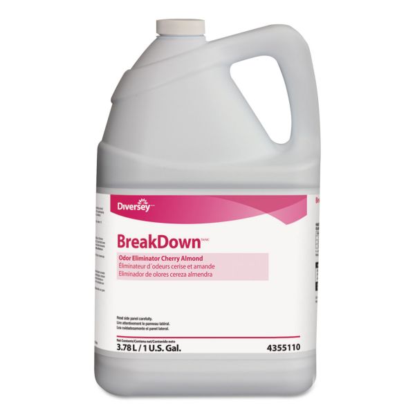 DVO94355110 Diversey Odor Eliminator, Cherry Almond Scent, Liquid, 1 gal. Bottle, 4/Carton