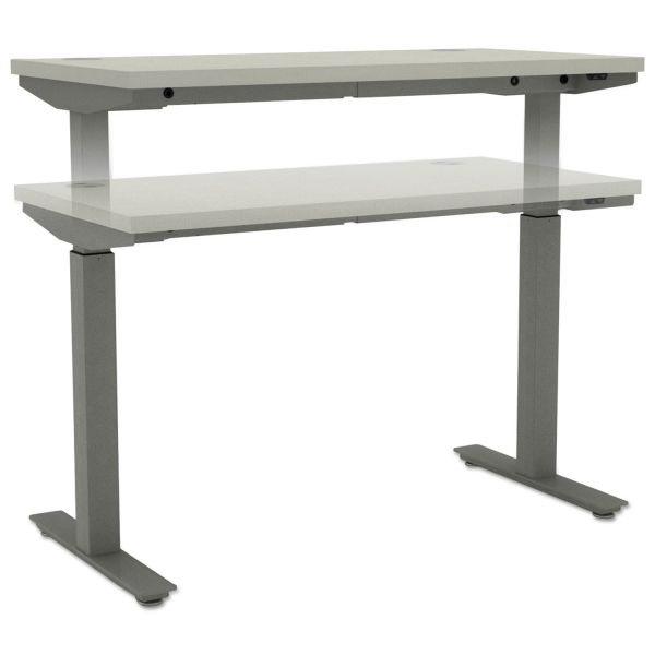 BSXHAB2S24F HON Adjustable T-Leg Base, 72w x 24d x 23 5/8-48 1/4h, Silver