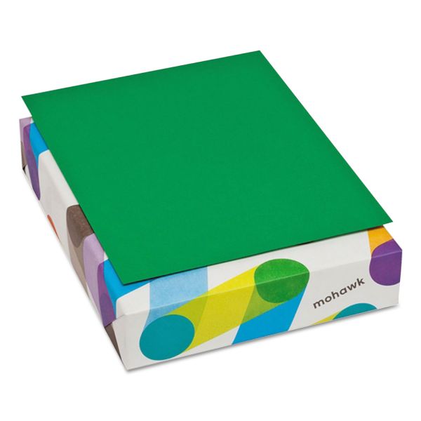 MOW104083 Mohawk BriteHue Multipurpose Colored Paper, 24 lb, 8 1/2 x 11, Green, 500 Sheets/Ream