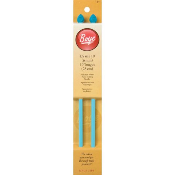 NOTM075478 Single Point Plastic Knitting Needles 10"