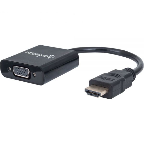 SYNX4502322 Manhattan HDMI Male to VGA Female Converter with Optional USB Micro-B Power Port - Retail Blister