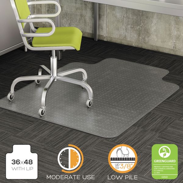 DEFCM13113COM deflecto DuraMat, Lip, 36" x 48", Low Pile, Clear