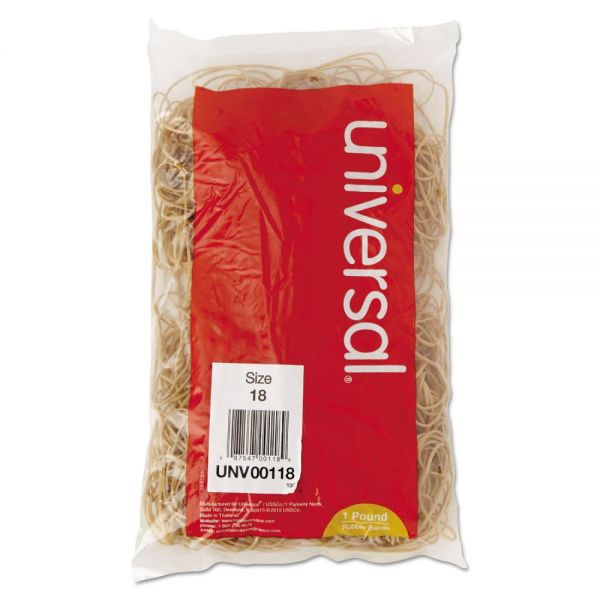 UNV00118 Universal Rubber Bands, Size 18, 3 x 1/16, 1600 Bands/1lb Pack