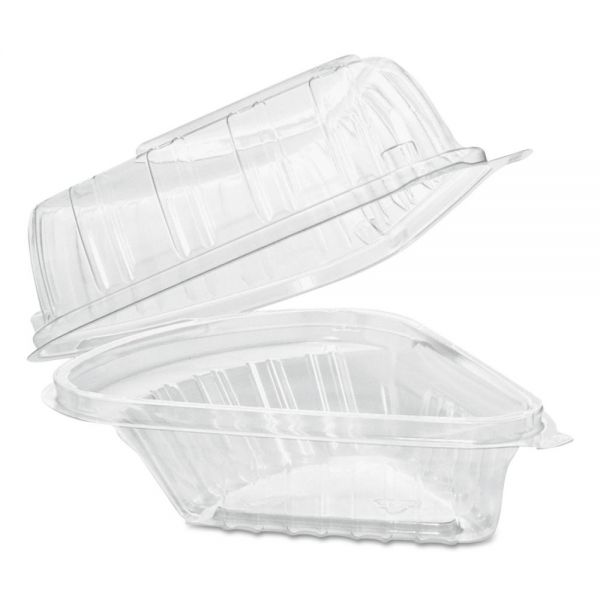 DCCC54HT1 Dart Showtime Clear Hinged Containers, Pie Wedge, 6 2/3 oz, Plastic, 125/PK, 2 PK/CT
