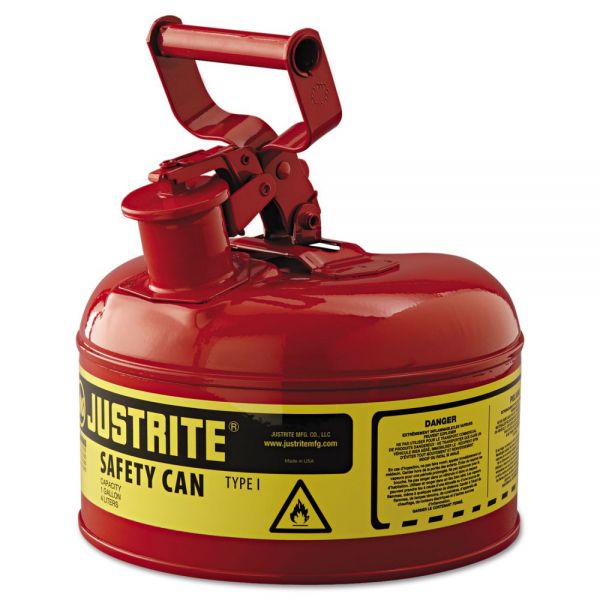 JUS7110100 JUSTRITE Type I Safety Can, 1gal, Red