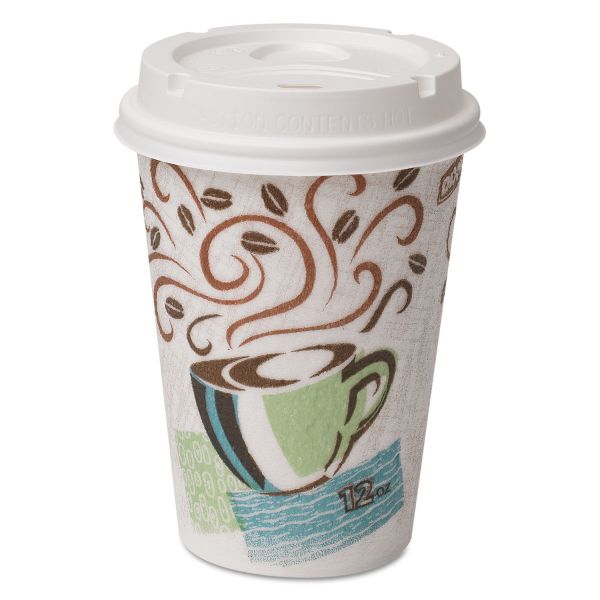 DXE5342COMBO6CT Dixie Paper Hot Cups & Lids Combo Bag, 12 oz, 50/Pack, 6/Packs per Carton