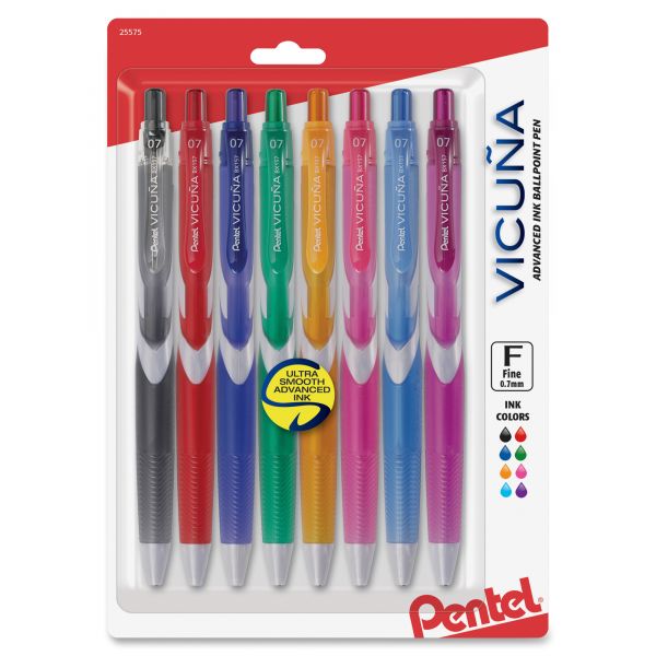PENBX157BP8M Pentel Vicuña Advanced Ink Retractable Ballpoint Pens