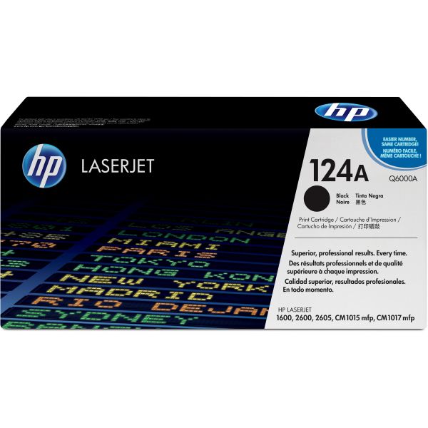 HEWQ6000A HP 124A, (Q6000A) Black Original LaserJet Toner Cartridge