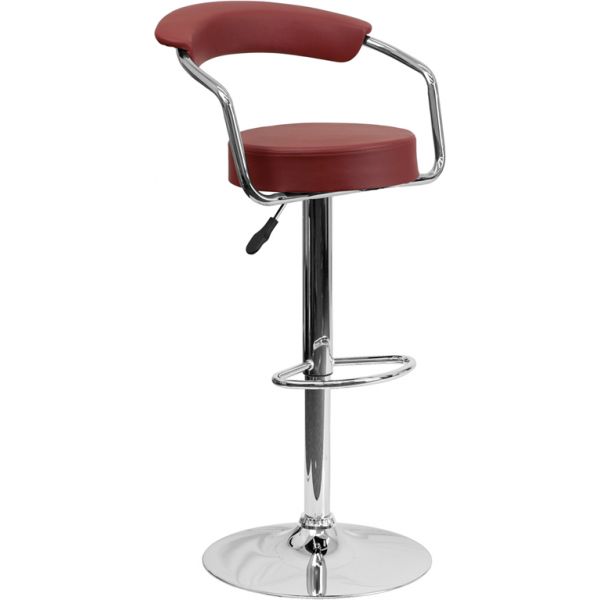 FHFCHTC31060BURGGG Flash Furniture Contemporary Barstool with Arms