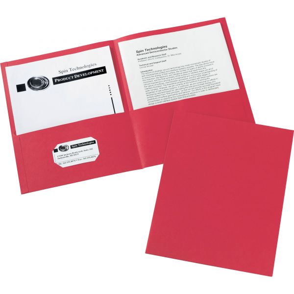 AVE47989 Avery Two-Pocket Folder, 40-Sheet Capacity, Red, 25/Box