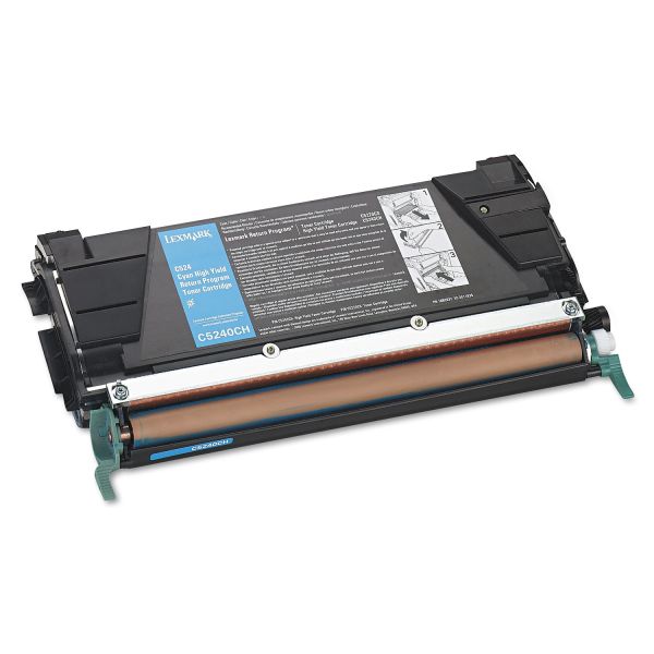 LEXC5240CH Lexmark C5240CH High-Yield Toner, 5000 Page-Yield, Cyan