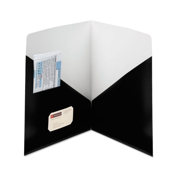 SMD87990 Smead Contemporary Classics Two-Pocket Folder, 11 x 8 1/2, Black, 25/Box