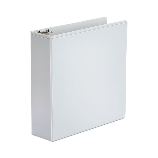 UNV20992 Universal Economy 3-Ring View Binder, 3" Capacity, Round Ring, White