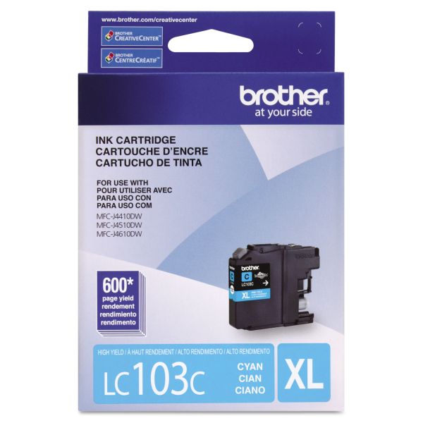 BRTLC103C Brother LC103C Innobella High-Yield Ink, Cyan