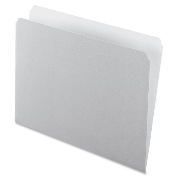 PFX152GRA Pendaflex Colored File Folders, Straight Cut, Top Tab, Letter, Gray/Light Gray, 100/Box