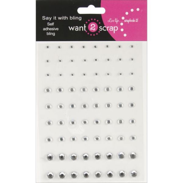 NOTM364483 Want2Scrap Self-Adhesive Rhinestones 72/Pkg