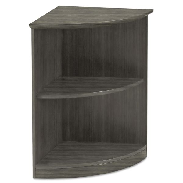 MLNMVBQ2LGS Mayline Medina Series Quarter Round Two-Shelf Bookcase, 20w x 20w x 29 1/2h, Gray Steel