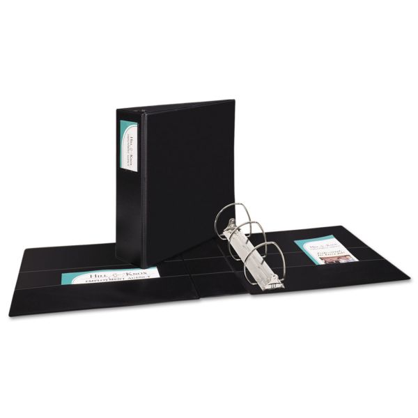 AVE08802 Avery Durable 3-Ring Binder with Two Booster EZD Rings, 4" Capacity, Black