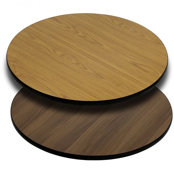 FHFXURD36WNTGG Flash Furniture 36'' Round Table Top with Natural or Walnut Reversible Laminate Top