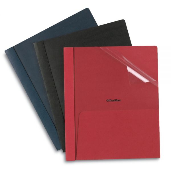 ClearFront Report Covers, 8 1/2" x 11", 1/2" Capacity, Black, Pack Of