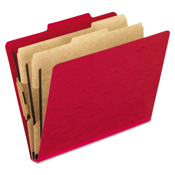 PFX1257SC Pendaflex Six-Section Colored Classification Folders, Letter, 2/5 Tab, Scarlet, 10/Box