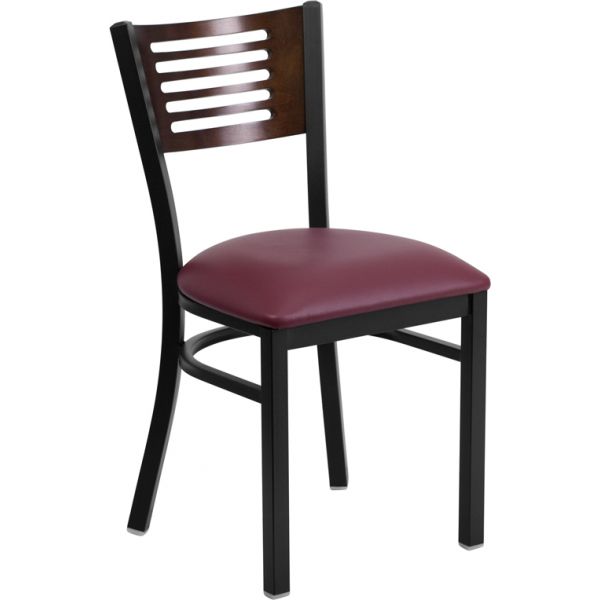 FHFXUDG6G5BWALBURVGG Flash Furniture Decorative Slat Back Metal Restaurant Chair